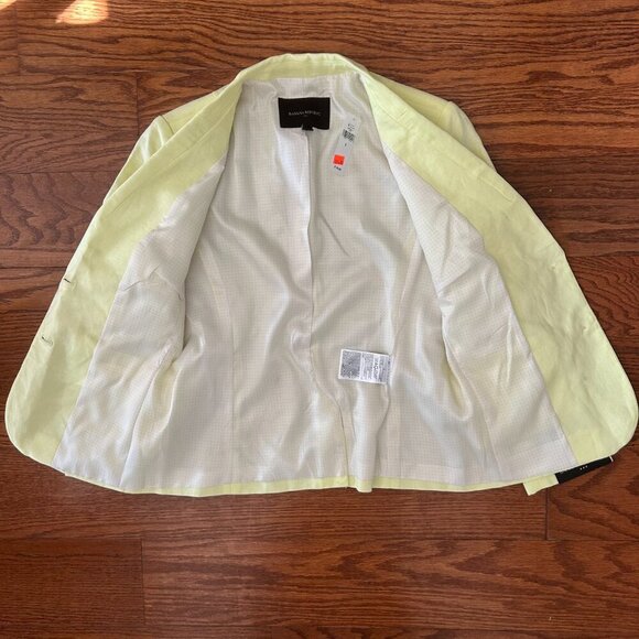 NWT Banana Republic Butter Yellow Linen Blend Blazer Size 2 Preppy Academia Twee - Picture 10 of 13